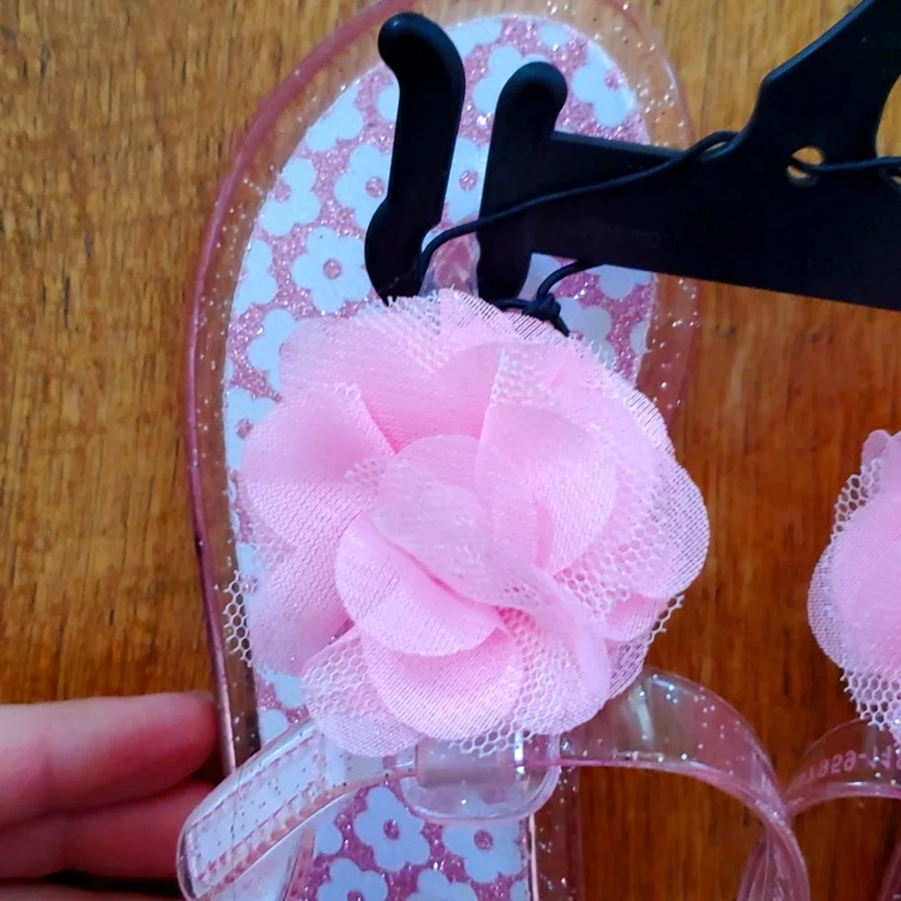 Wonder Nation pink sparkle jelly shoes‎